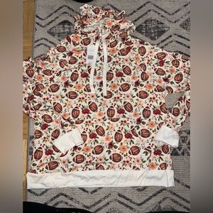 Floral Football Print Hoodie